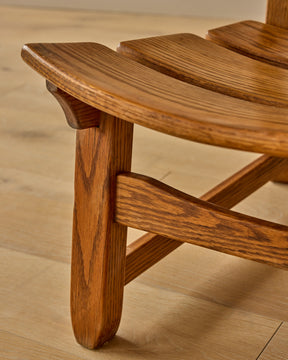 Pair of 1960s Oak Brutalist Lounge Chairs by Dittman & Co