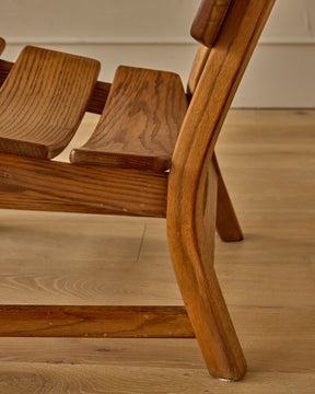 Pair of 1960s Oak Brutalist Lounge Chairs by Dittman & Co