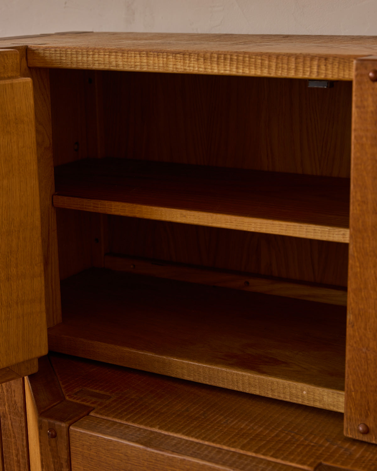 1970s Italian Glazed Oak Credenza by Giuseppe Rivadossi