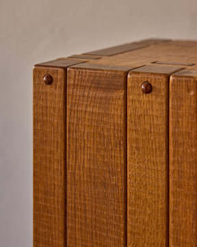 1970s Italian Glazed Oak Credenza by Giuseppe Rivadossi