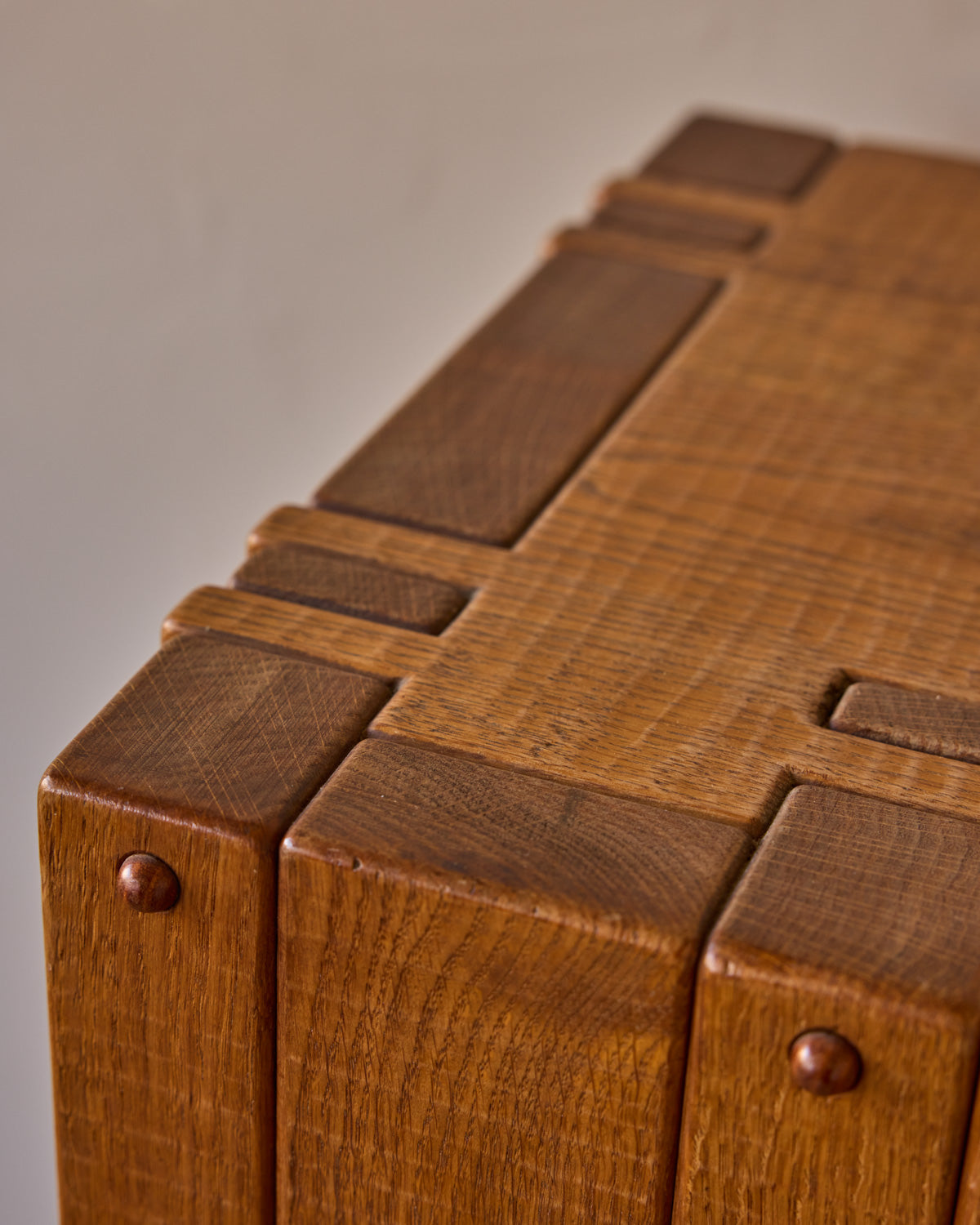 1970s Italian Glazed Oak Credenza by Giuseppe Rivadossi