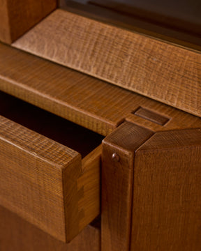 1970s Italian Glazed Oak Credenza by Giuseppe Rivadossi