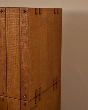 1970s Italian Glazed Oak Credenza by Giuseppe Rivadossi