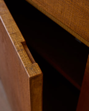 1970s Italian Glazed Oak Credenza by Giuseppe Rivadossi