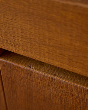 1970s Italian Glazed Oak Credenza by Giuseppe Rivadossi