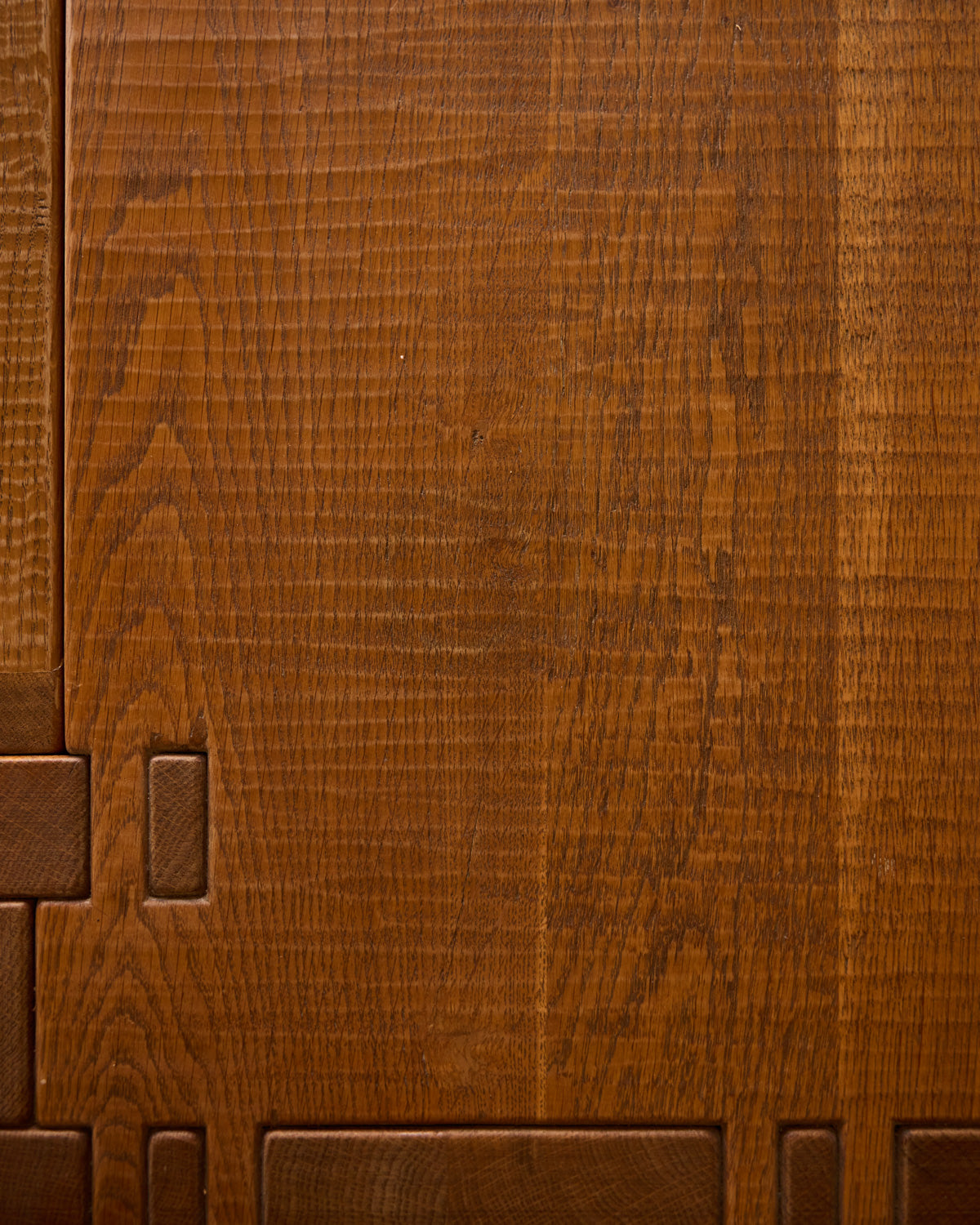 1970s Italian Glazed Oak Credenza by Giuseppe Rivadossi