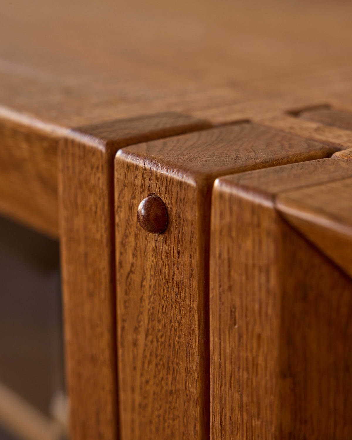 1970s Italian Glazed Oak Credenza by Giuseppe Rivadossi
