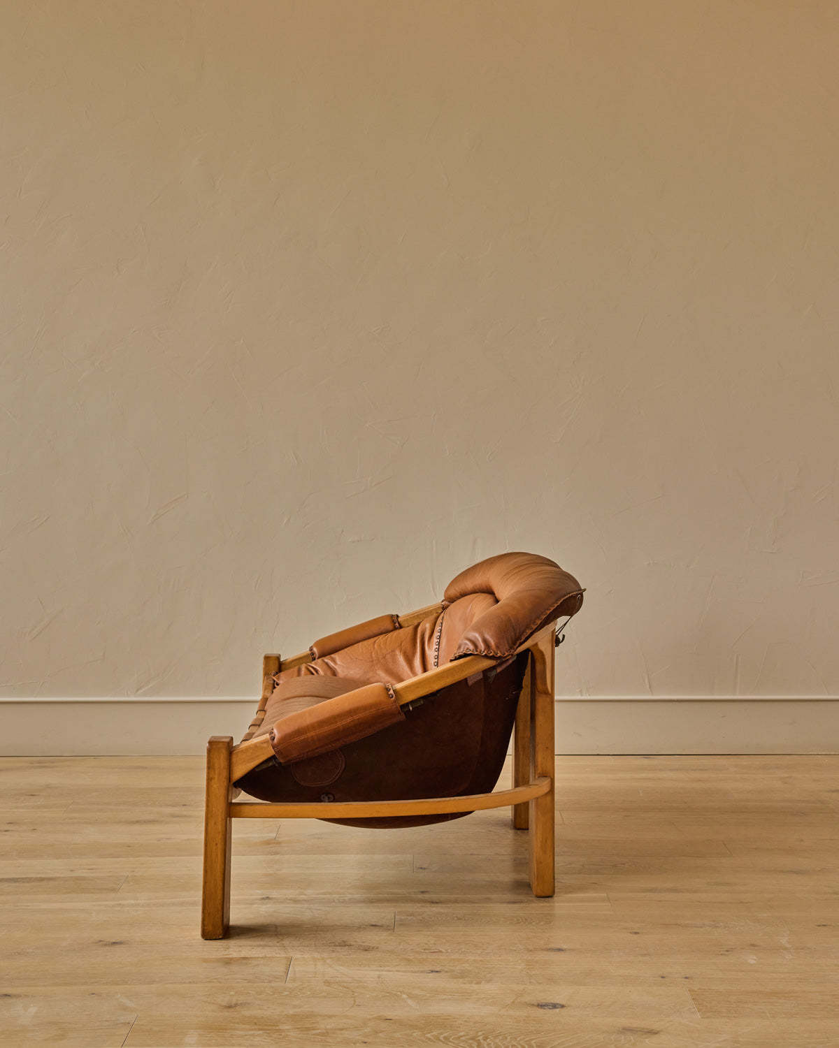 1970s Italian Cognac Leather Sofa by Luciano Frigerio