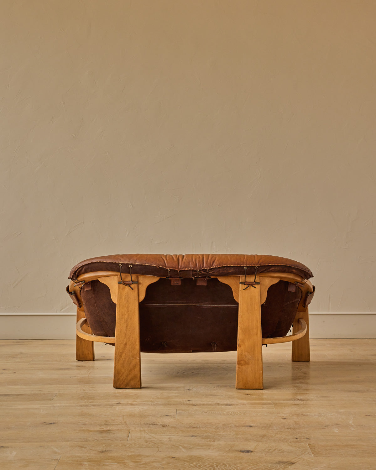 1970s Italian Cognac Leather Sofa by Luciano Frigerio