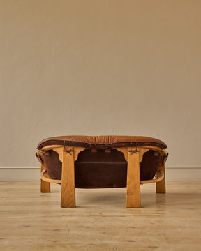 1970s Italian Cognac Leather Sofa by Luciano Frigerio