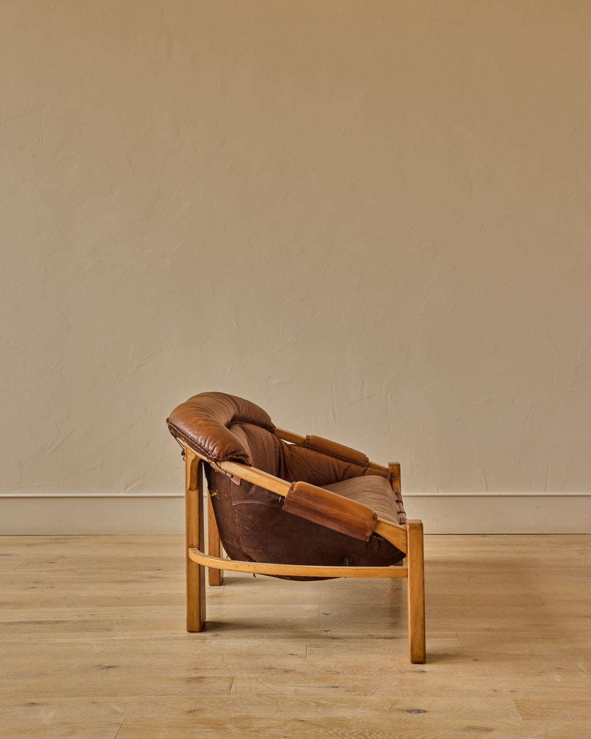 1970s Italian Cognac Leather Sofa by Luciano Frigerio