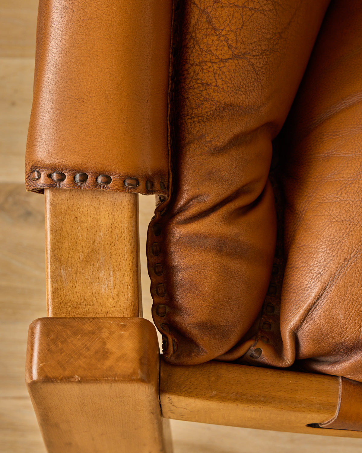 1970s Italian Cognac Leather Sofa by Luciano Frigerio