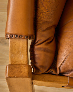 1970s Italian Cognac Leather Sofa by Luciano Frigerio