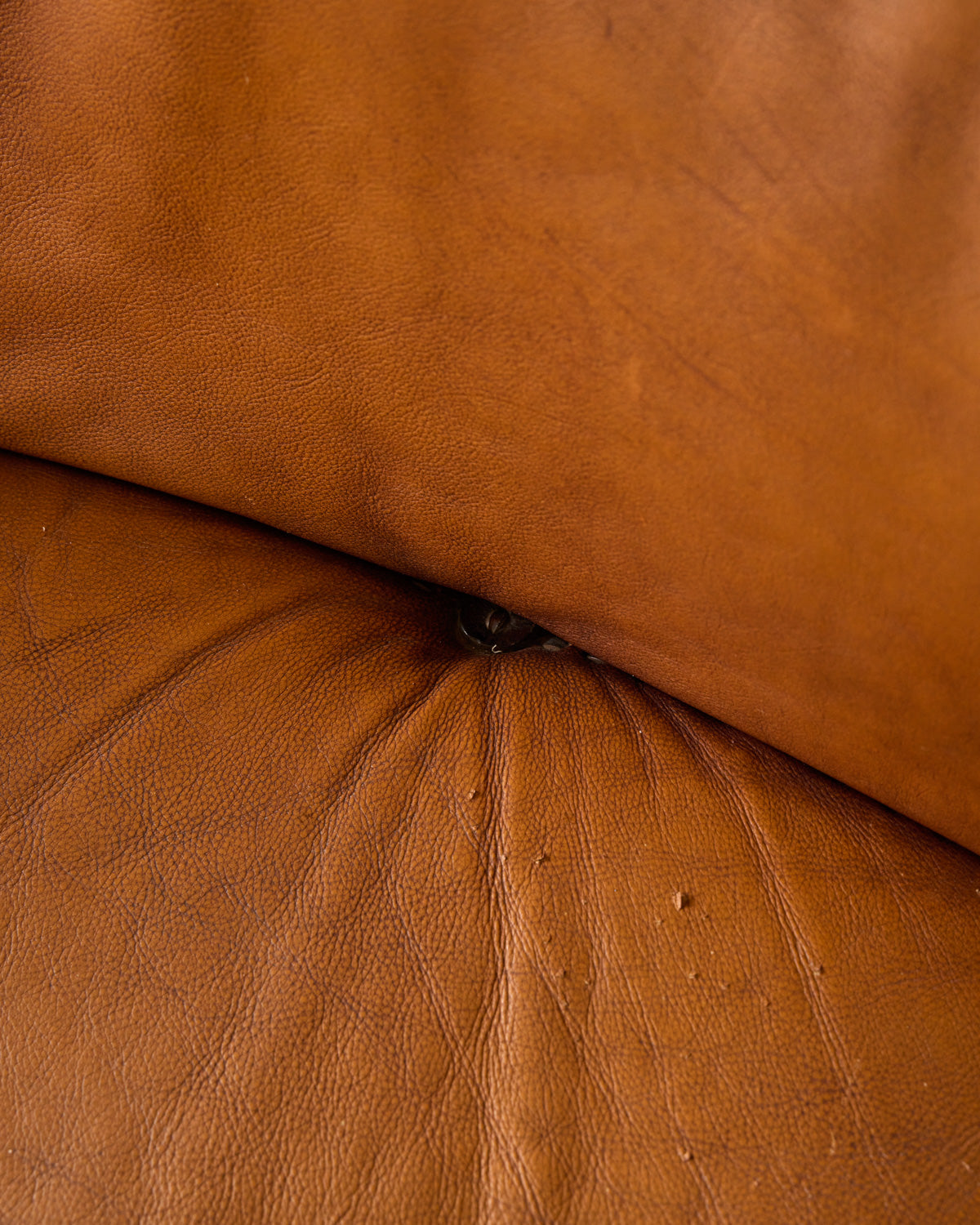 1970s Italian Cognac Leather Sofa by Luciano Frigerio