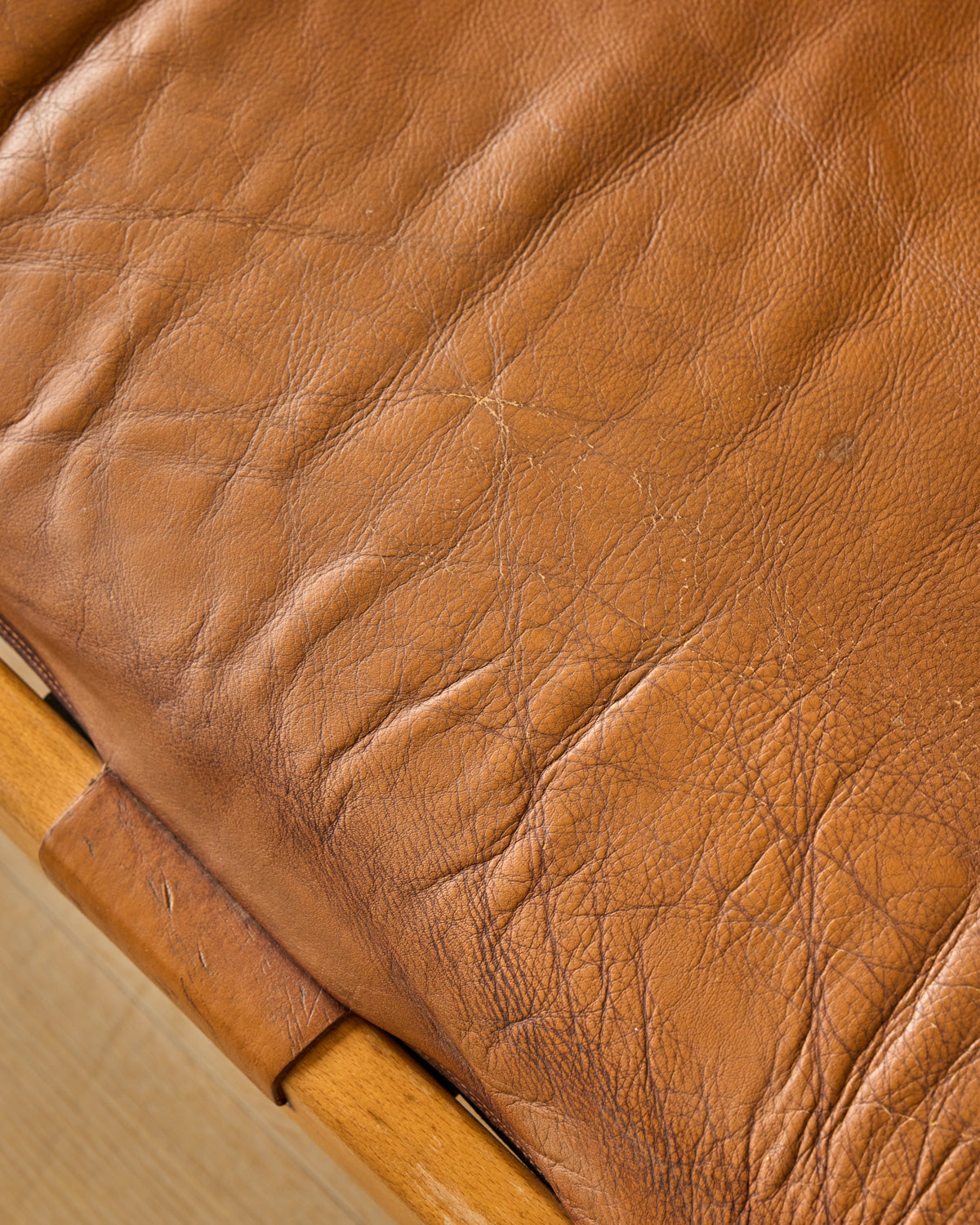 1970s Italian Cognac Leather Sofa by Luciano Frigerio