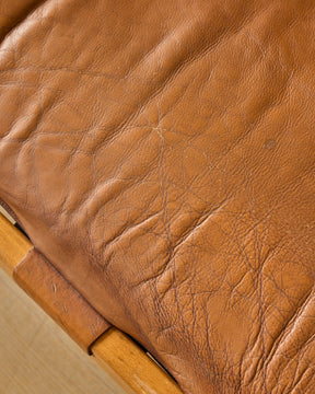 1970s Italian Cognac Leather Sofa by Luciano Frigerio