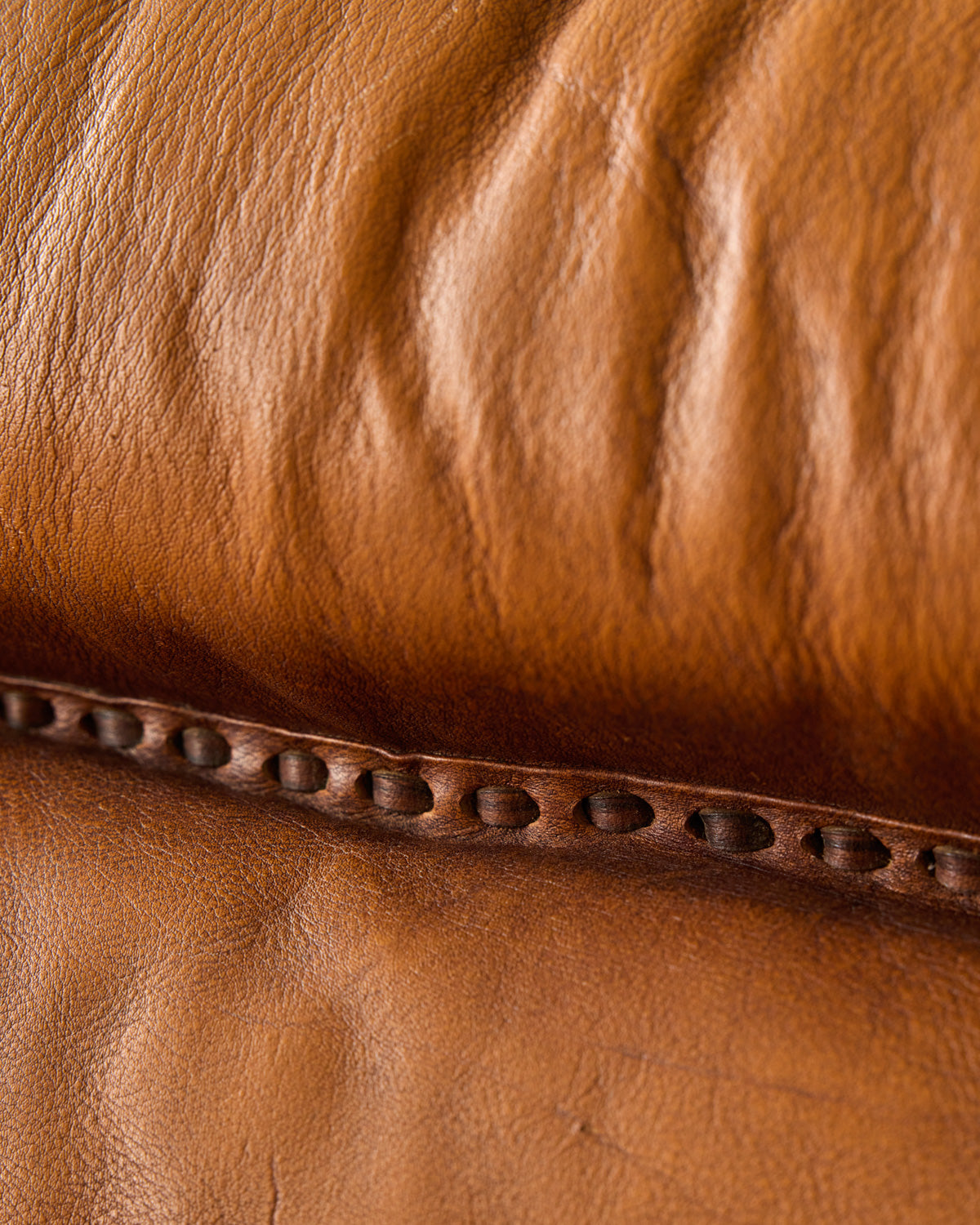 1970s Italian Cognac Leather Sofa by Luciano Frigerio