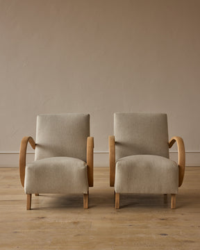 Pair of Mid-Century Jindrich Halabala Style Bentwood Chairs