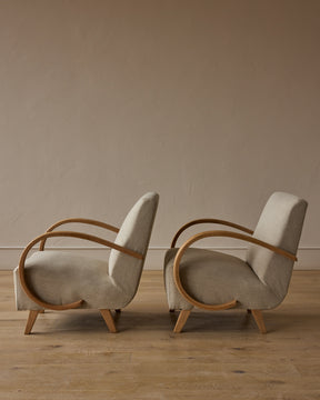 Pair of Mid-Century Jindrich Halabala Style Bentwood Chairs