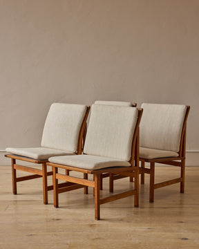 Set of 1960s Oak Lounge Chairs by Børge Mogensen