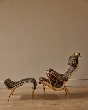 Bruno Mathsson Pernilla Armchair + Footstool by DUX