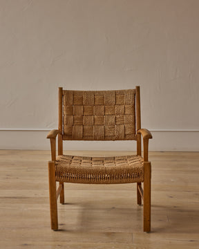 1930s Danish Seagrass Easy Chair by Fritz Hansen