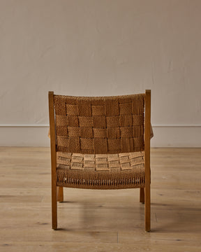 1930s Danish Seagrass Easy Chair by Fritz Hansen