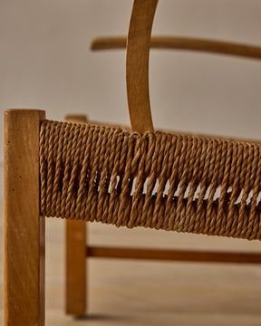 1930s Danish Seagrass Easy Chair by Fritz Hansen