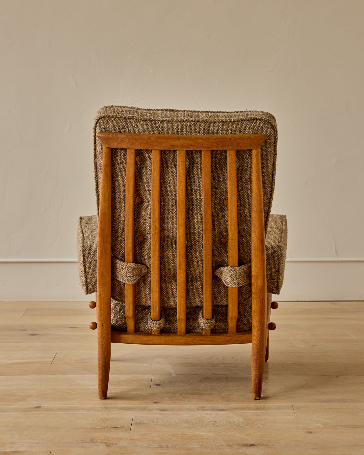 Mid-Century French Oak Armchair by Guillerme and Chambron