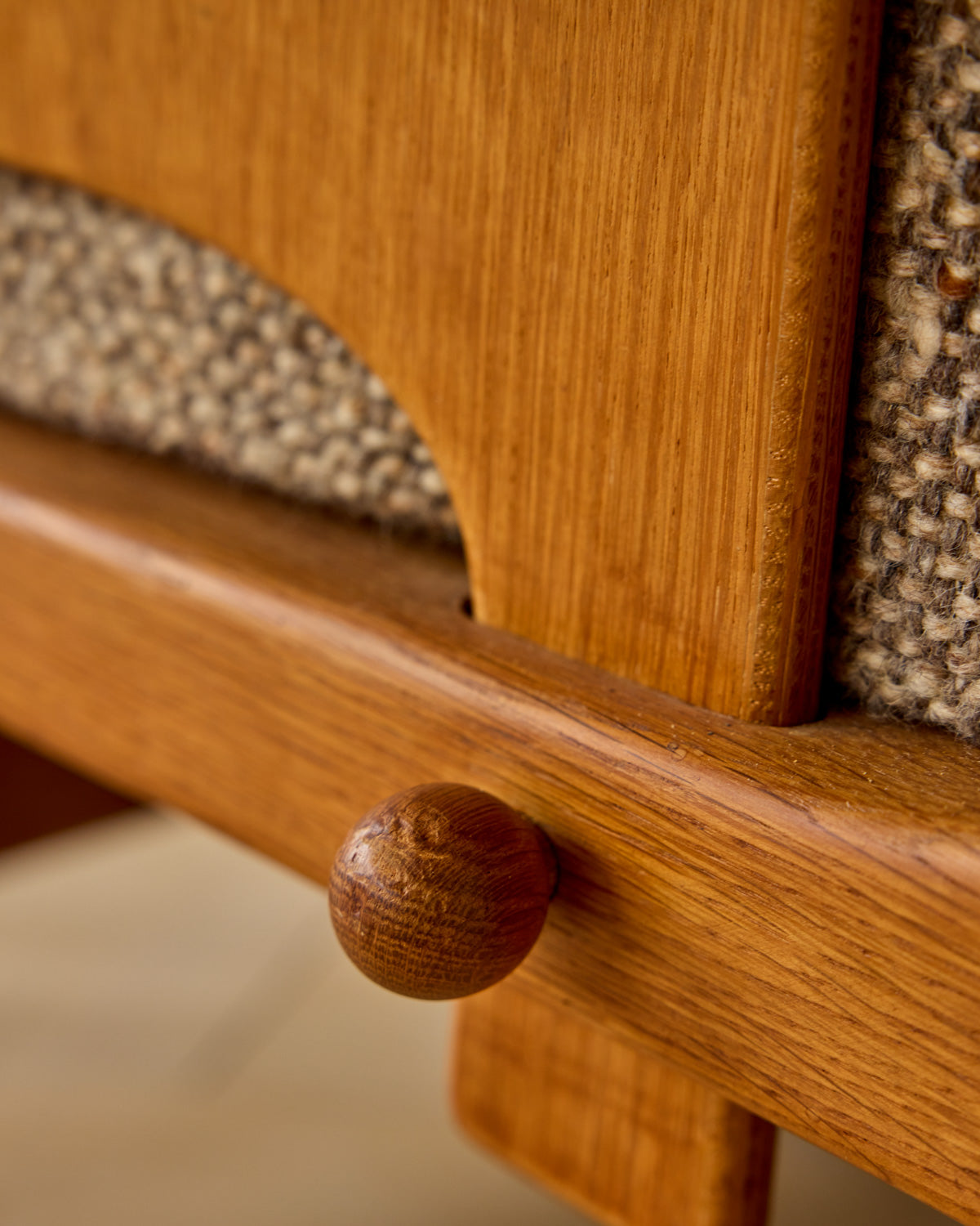 Mid-Century French Oak Armchair by Guillerme and Chambron