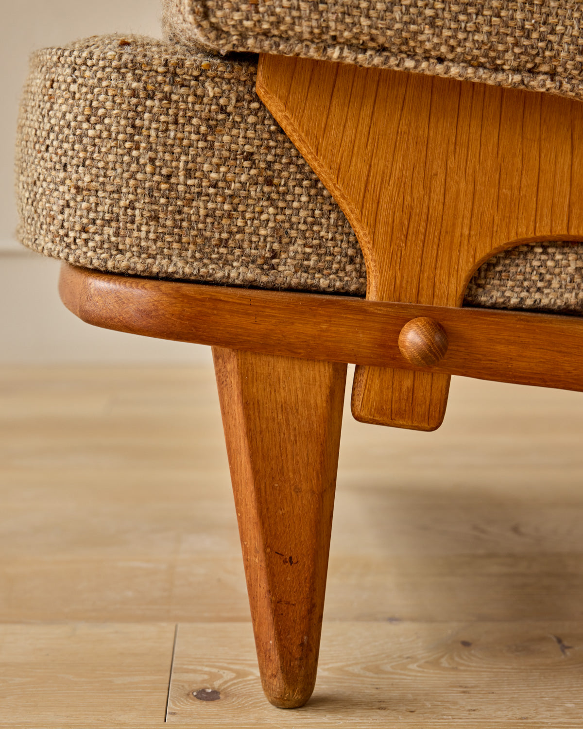 Mid-Century French Oak Armchair by Guillerme and Chambron