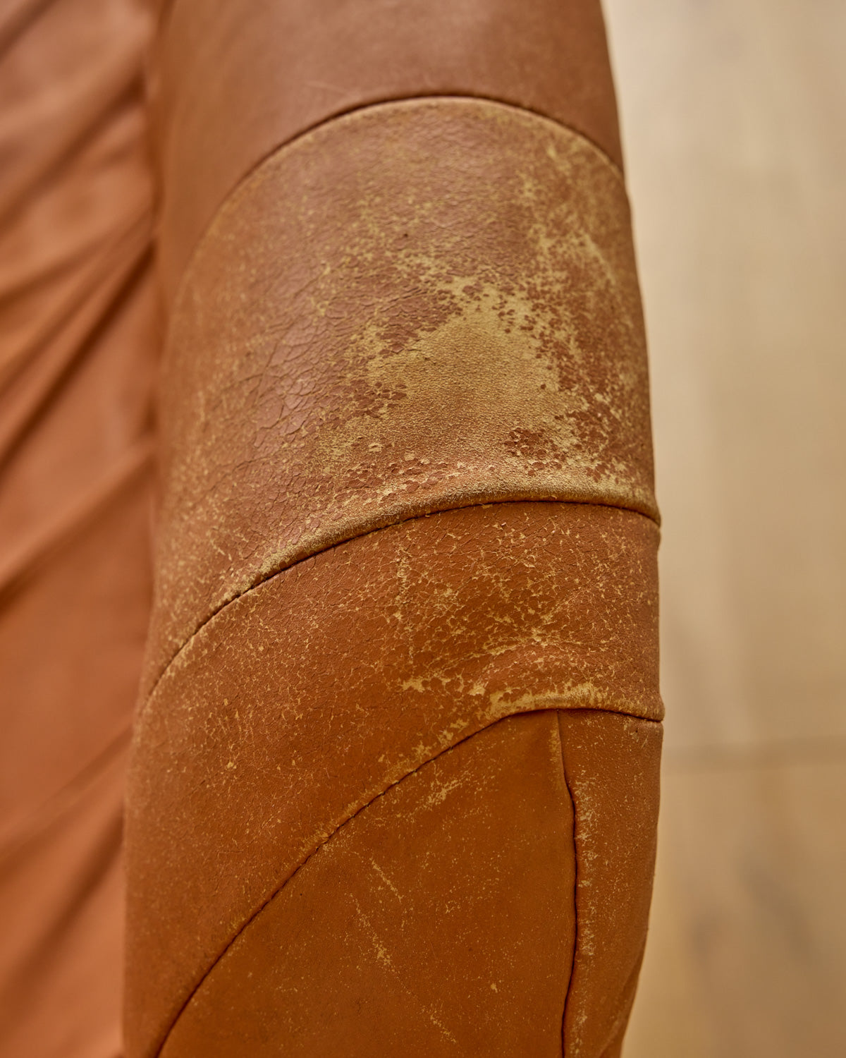Rosewood + Butterscotch Leather Sofa by Percival Lafer