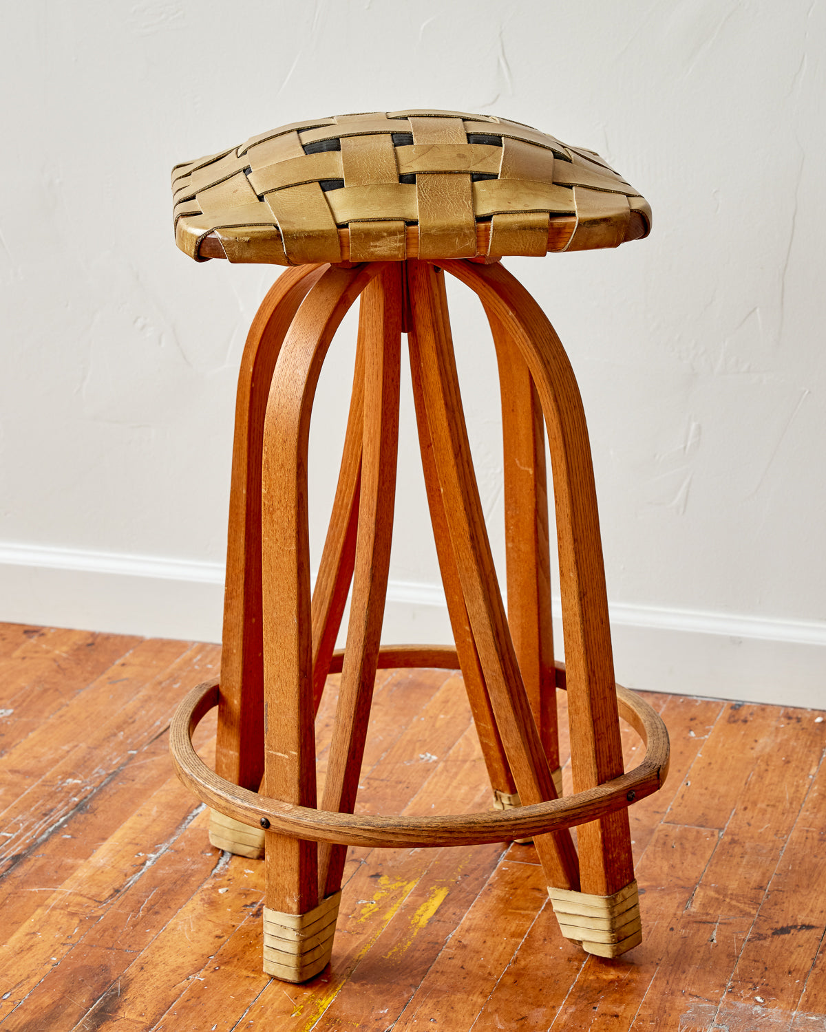 Woven Leather Stool
