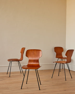 Mid-Century Italian Curved Dining Chairs