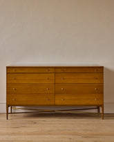 Mid-Century Brass "X" Base Double Dresser by Paul McCobb