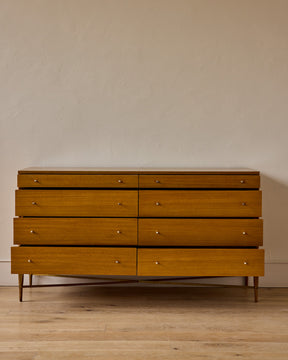 Mid-Century Brass "X" Base Double Dresser by Paul McCobb