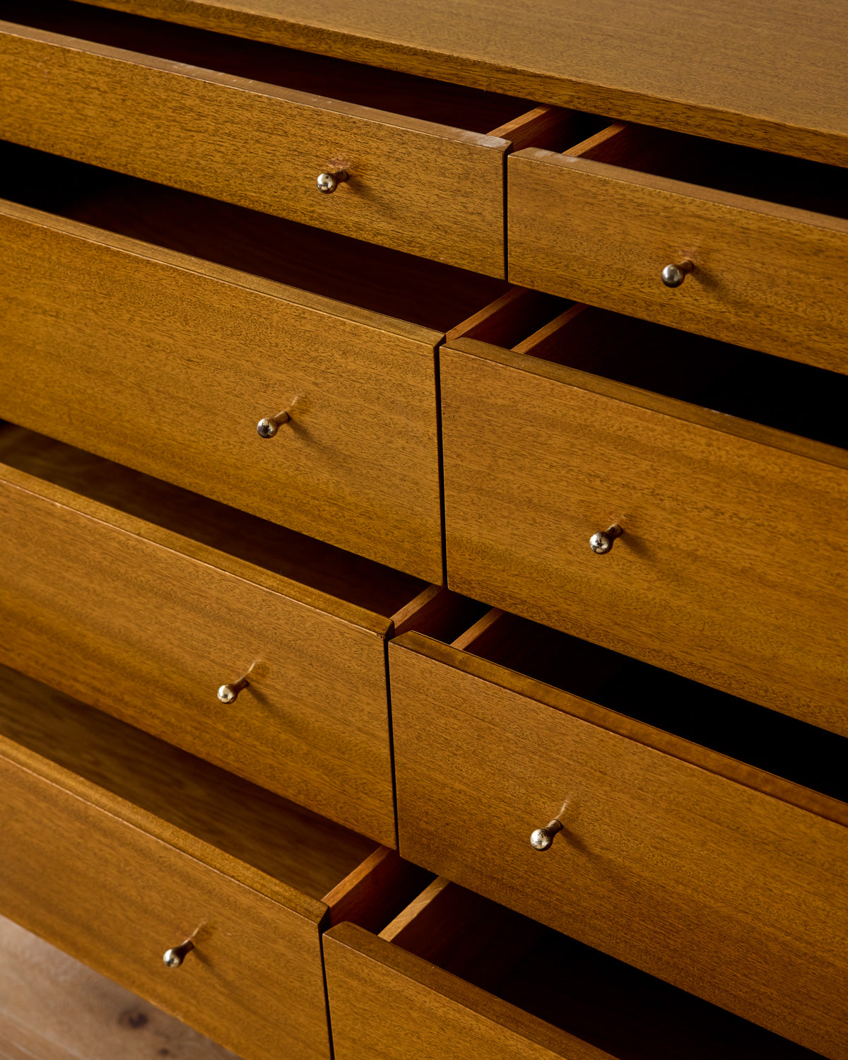 Mid-Century Brass "X" Base Double Dresser by Paul McCobb