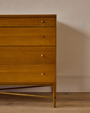 Mid-Century Brass "X" Base Double Dresser by Paul McCobb