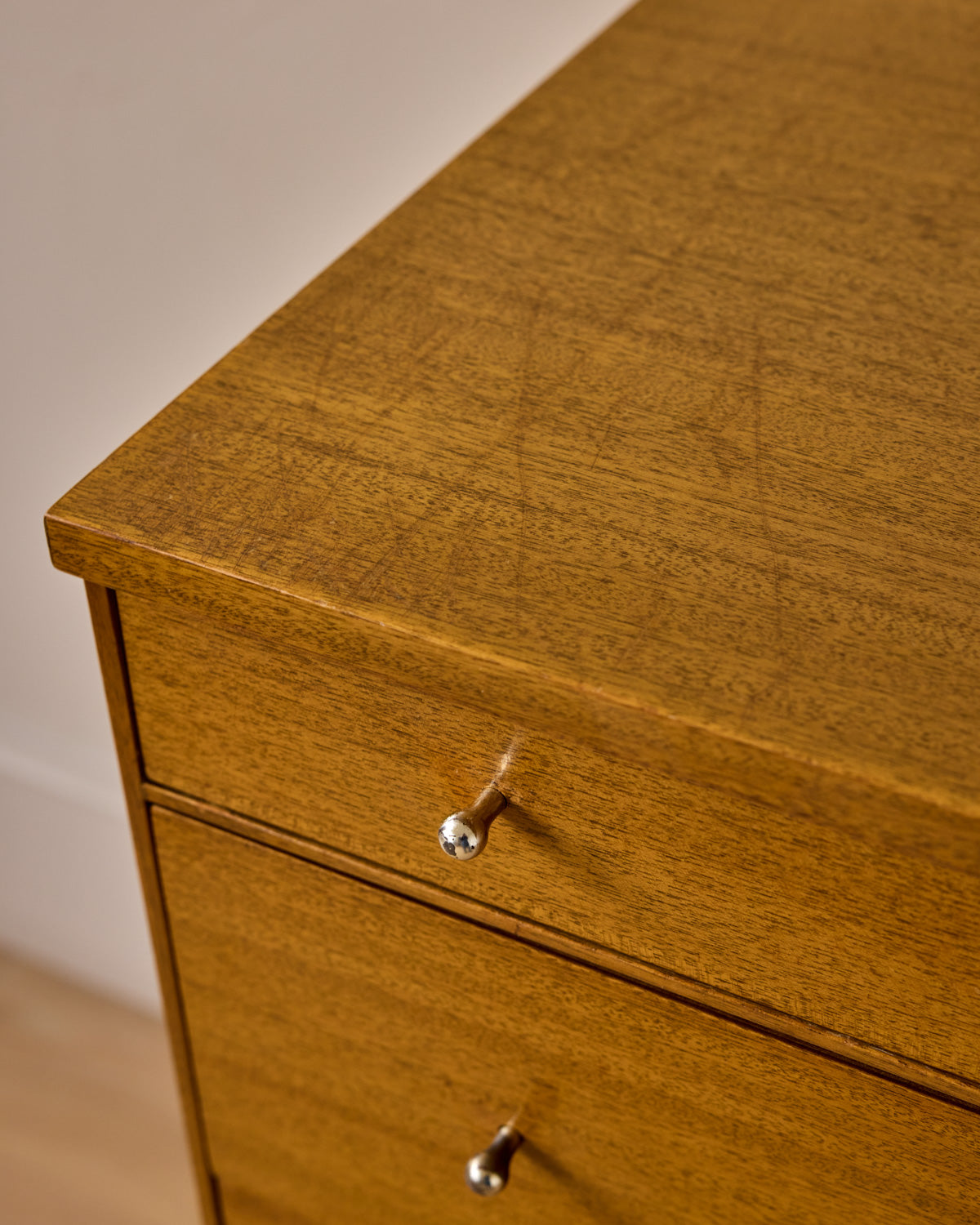 Mid-Century Brass "X" Base Double Dresser by Paul McCobb