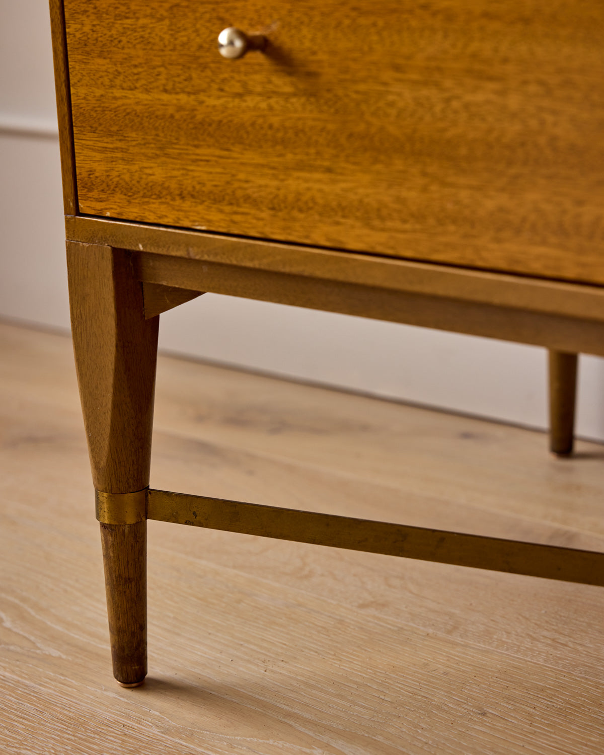 Mid-Century Brass "X" Base Double Dresser by Paul McCobb