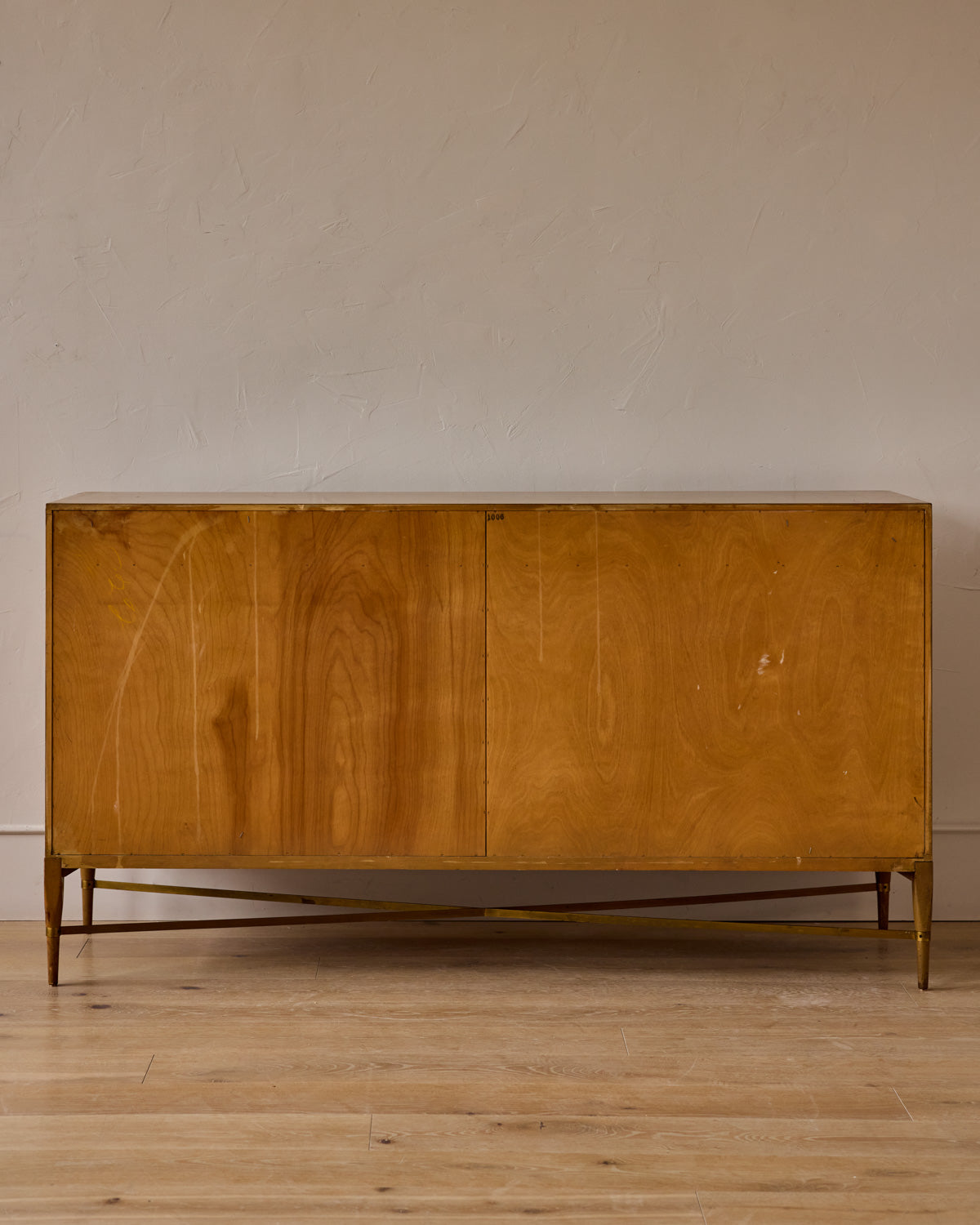 Mid-Century Brass "X" Base Double Dresser by Paul McCobb