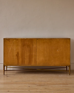 Mid-Century Brass "X" Base Double Dresser by Paul McCobb
