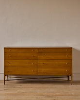 Mid-Century Brass "X" Base Double Dresser by Paul McCobb II