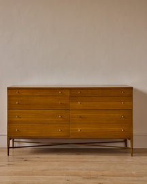 Mid-Century Brass "X" Base Double Dresser by Paul McCobb II