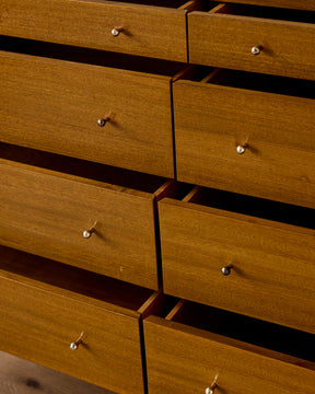Mid-Century Brass "X" Base Double Dresser by Paul McCobb II
