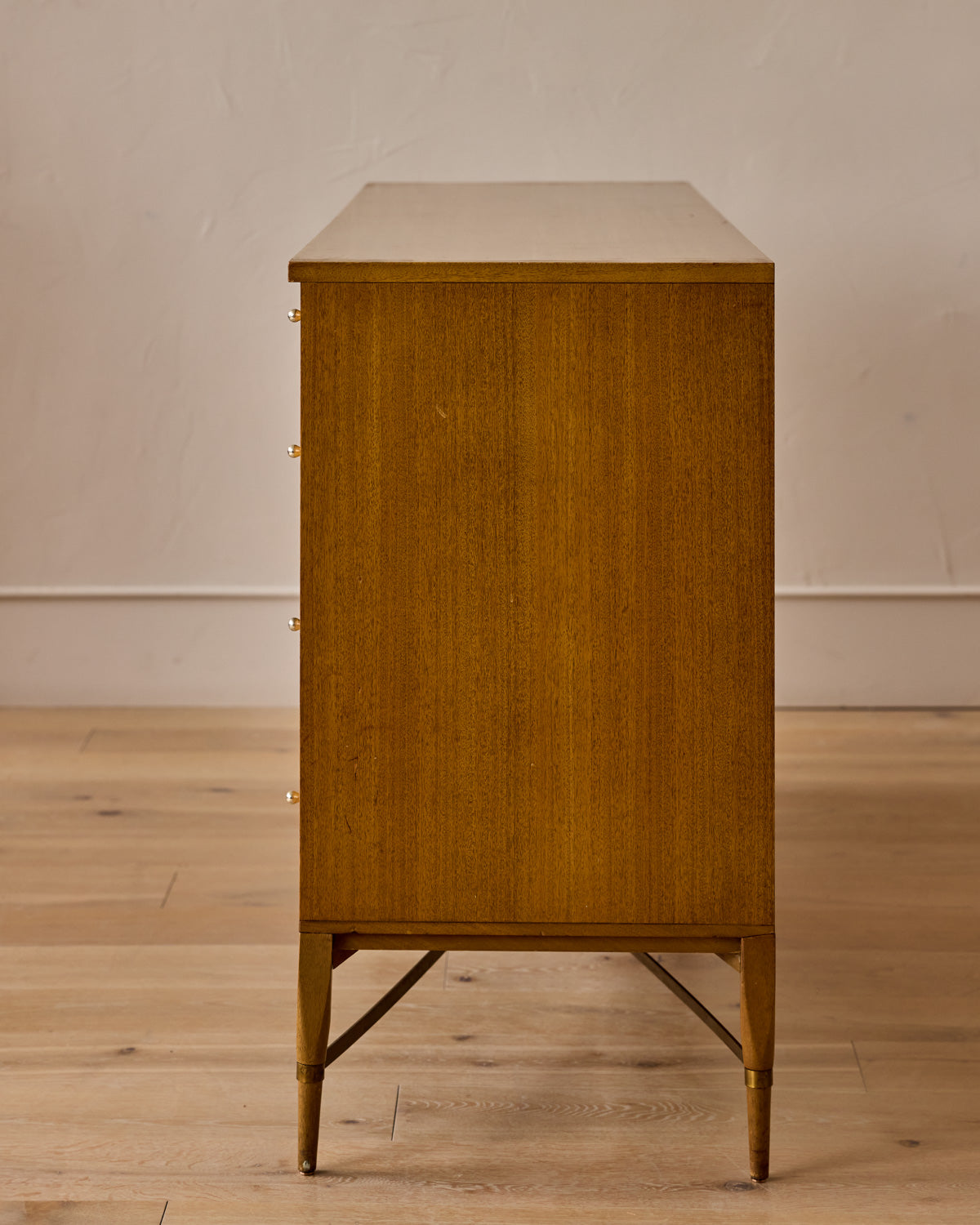 Mid-Century Brass "X" Base Double Dresser by Paul McCobb II