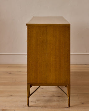 Mid-Century Brass "X" Base Double Dresser by Paul McCobb II