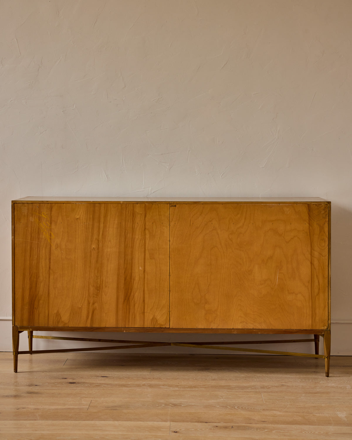 Mid-Century Brass "X" Base Double Dresser by Paul McCobb II