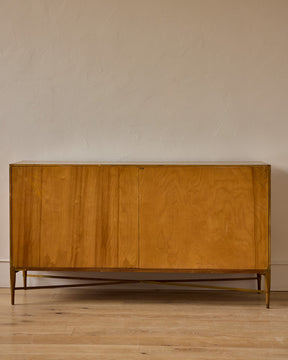 Mid-Century Brass "X" Base Double Dresser by Paul McCobb II