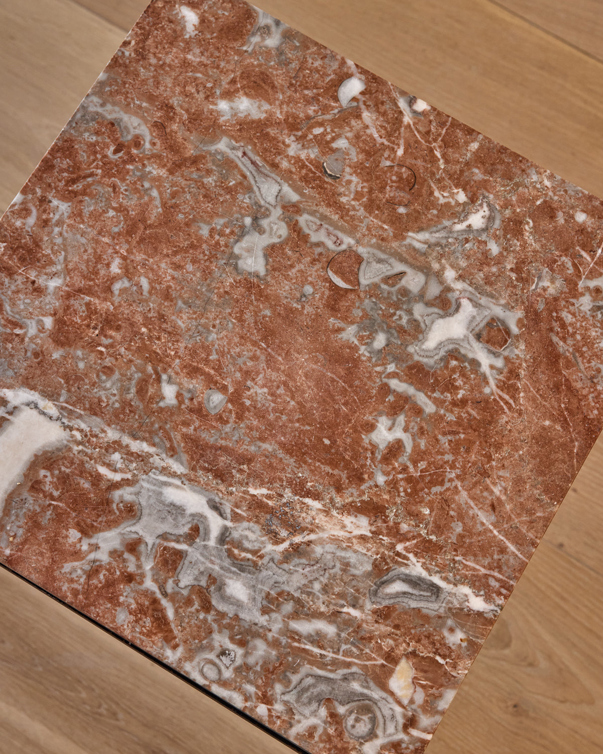 Red Marble Square Table